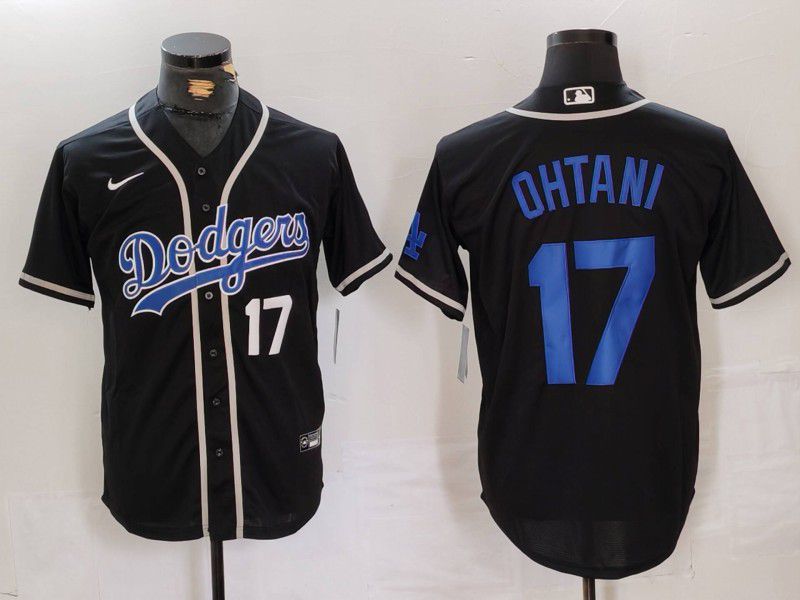 Men Los Angeles Dodgers 17 Ohtani Black Fashion Nike Game MLB Jersey style 40